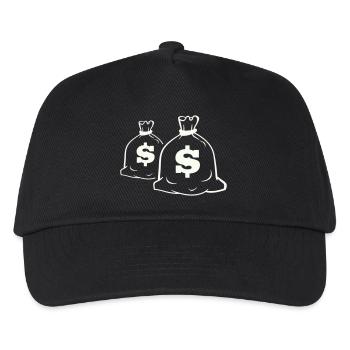 Geldsack Motiv Design - Kinder Basecap - Schwarz - Vorne
