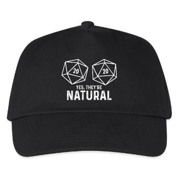 Ja, sie sind natürliche Würfel, Witz, RPG, Gamer-Humor - Kinder Basecap - Schwarz - Vorne