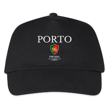Souvenir Porto, Porto Portugal - Kinder Basecap - Schwarz - Vorne