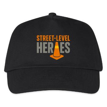 Straßenbauteam Asphalt Betonmannschaft - Kinder Basecap - Schwarz - Vorne