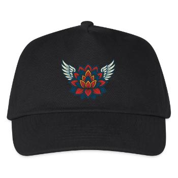 Umarmung Der Achtsamkeit Mit Wings Of Affirmation - Kinder Basecap - Schwarz - Vorne