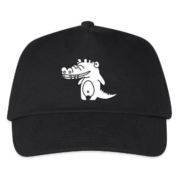 Crocko Krokodil – Dschungel, Reptil & Abenteuer - Kinder Basecap - Schwarz - Vorne
