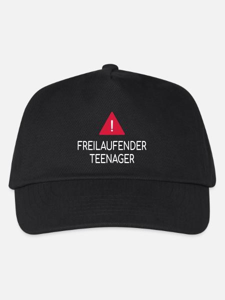 Vorsicht Freilaufender Teenager - Kinder Basecap - Schwarz