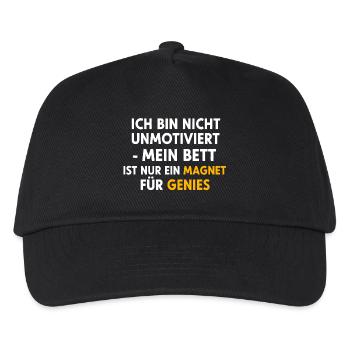Magnet für Genies Bett-Spruch - Kinder Basecap - Schwarz - Vorne