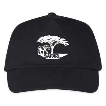 Safari und weißer Elefant - Kinder Basecap - Schwarz - Vorne