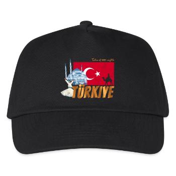 Türkiye Istanbul Vintage Flag Turkey Sovenir - Kids’ Baseball Cap - black - Front