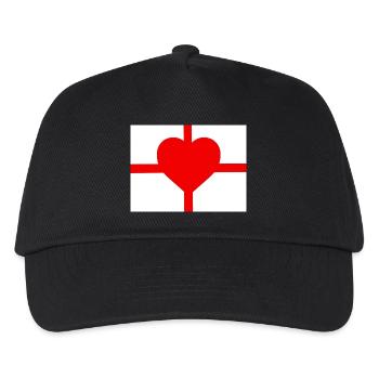 Heart Cross Minimalist Emblem - Kids’ Baseball Cap - black - Front