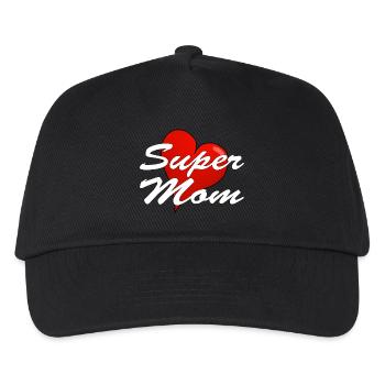 SUPER MOM - Kinder Basecap - Schwarz - Vorne