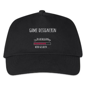 Game Design Studium Beruf Game Designerin - Kinder Basecap - Schwarz - Vorne