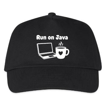 Java Run Cafe Ordinateur portable Coeur - Casquette de baseball Enfant - noir - Devant