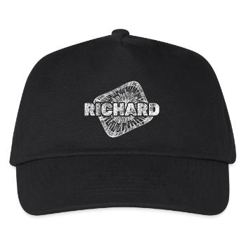 RICHARD Strahlenlogo Druck - Kinder Basecap - Schwarz - Vorne