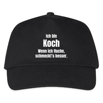 Koch Spruch: Wenn Fluchen schmeckt - Kinder Basecap - Schwarz - Vorne