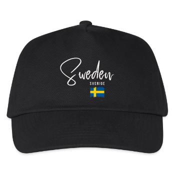 Hergestellt in Schweden, schwedische Wurzeln - Kinder Basecap - Schwarz - Vorne
