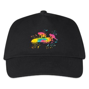 Bobfahrer Bobschlitten Zweierbob - Kinder Basecap - Schwarz - Vorne