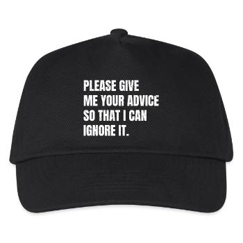 please give me your advice so that I can Ignore - Kids’ Baseball Cap - black - Front