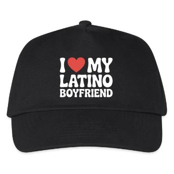 I Love My Latino Boyfriend Valentinstag - Kinder Basecap - Schwarz - Vorne