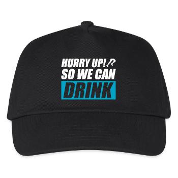 So we can drink lustiges Lauf Joggen Läufer - Kinder Basecap - Schwarz - Vorne