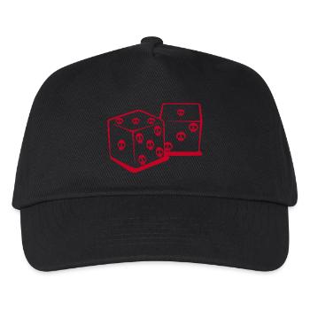 Mit Würfeln spielen (rot) - Kinder Basecap - Schwarz - Vorne