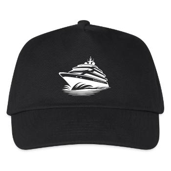 Kreuzfahrt Yacht mit voller Wellen Fahrt voraus - Kinder Basecap - Schwarz - Vorne