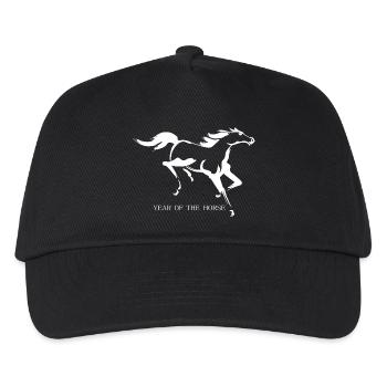 Silhouette élégante du cheval de course Année du cheval - Casquette de baseball Enfant - noir - Devant