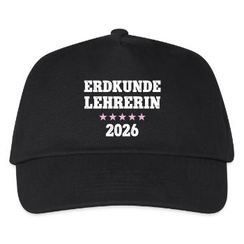 Erdkundelehrerin 2026 Erdkunde Lehrerin Geo Schule - Kinder Basecap - Schwarz - Vorne