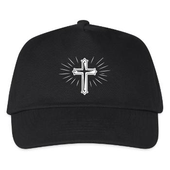 Kreuz Christlich Symbol - Kinder Basecap - Schwarz - Vorne