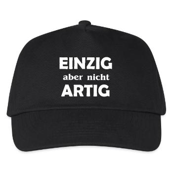 Einzigartig aber nicht Artig - Kinder Basecap - Schwarz - Vorne