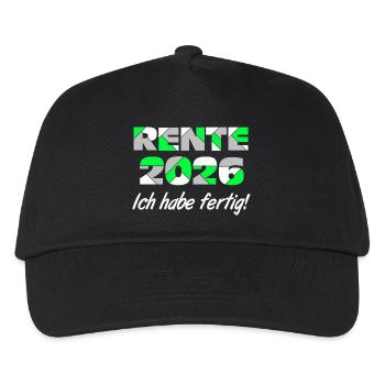 Rente 2026 , ich habe fertig - Kinder Basecap - Schwarz - Vorne