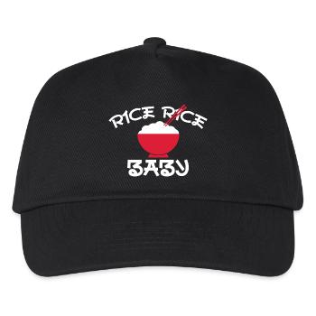 Rice Rice Baby Red Bowl Design - Kids’ Baseball Cap - black - Front