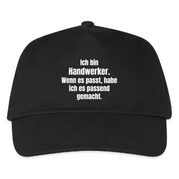 Ich bin Handwerker – Passend gemacht - Kinder Basecap - Schwarz - Vorne