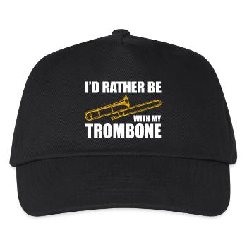 Be with my trombone trombone player trombonist - Kids’ Baseball Cap - black - Front