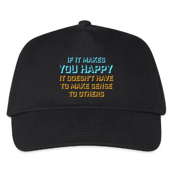 If Makes You Happy Sense Others Spruch Glück Frei - Kinder Basecap - Schwarz - Vorne