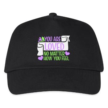 You Are Loved No Matter How You Feel Mitgefühl - Kinder Basecap - Schwarz - Vorne