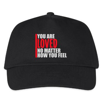 You Are Loved No Matter How You Feel Mitgefühl - Kinder Basecap - Schwarz - Vorne