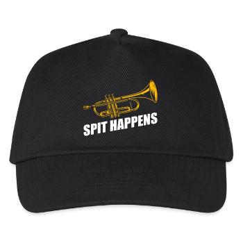 Spit happens trumpet player - Kids’ Baseball Cap - black - Front