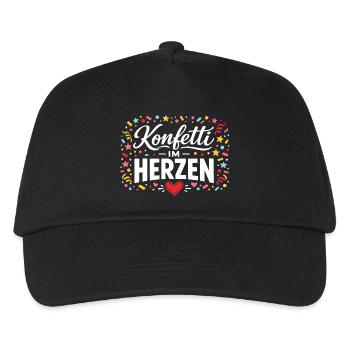 Confettis dans le costume d’Alaaf Helau en cœur - Casquette de baseball Enfant - noir - Devant