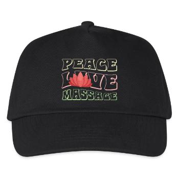 Frieden Liebe Massage Lotus - Kinder Basecap - Schwarz - Vorne