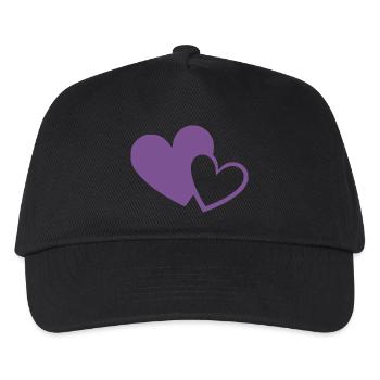 Cœur violet deux cœurs violets cadeau - Casquette de baseball Enfant - noir - Devant