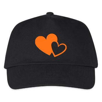 orange heart orange heart heart pattern - Kids’ Baseball Cap - black - Front