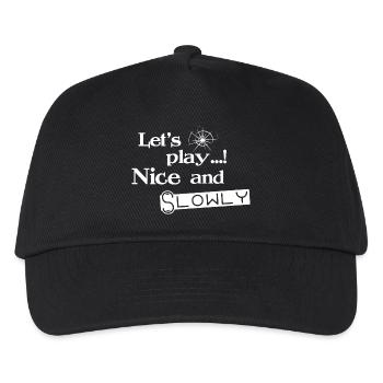 Lets Play Nice and Slowly - Weiß - Kinder Basecap - Schwarz - Vorne