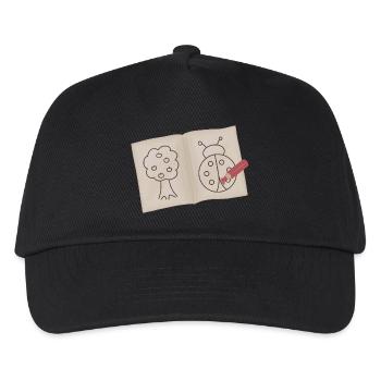 Baum und Marienkäfer Doodle Skizze - Kinder Basecap - Schwarz - Vorne