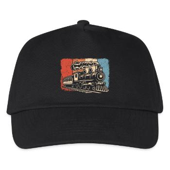 Railway Steam locomotive Locomotive Model railway Train - Kids’ Baseball Cap - black - Front