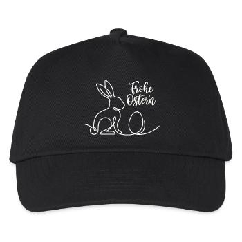 Frohe Ostern, Süßes Häschen Shirt, Hoodie, Schürze - Kinder Basecap - Schwarz - Vorne