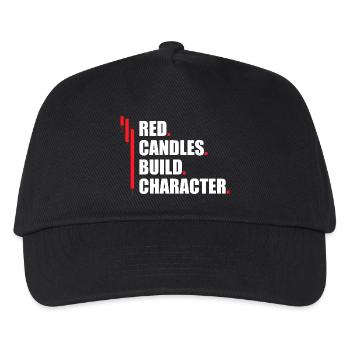 Red candles build character Aktienmarkt Trader - Kinder Basecap - Schwarz - Vorne