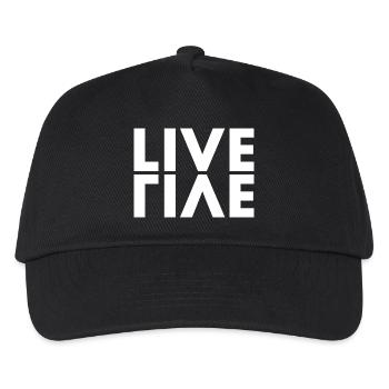 LIVE EVIL Wortspiel Minimalistisches Humor Design - Kinder Basecap - Schwarz - Vorne