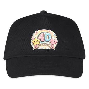 40 Still Cute – Kawaii Jubel - Kinder Basecap - Schwarz - Vorne
