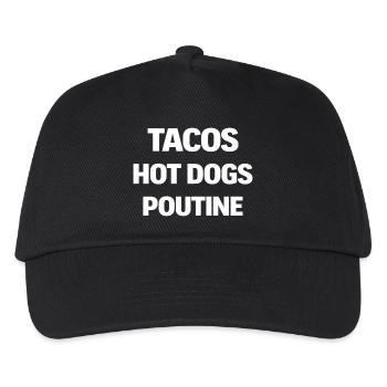 Tacos Hot Dogs Poutine - Kids’ Baseball Cap - black - Front