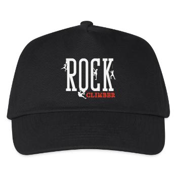 Rock Climber Lettering Climber Design - Kids’ Baseball Cap - black - Front