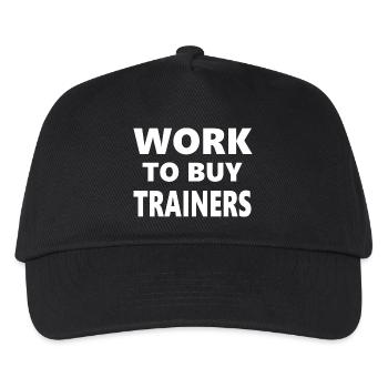 Trinkkurse: Work to Buy Trainer - Kinder Basecap - Schwarz - Vorne