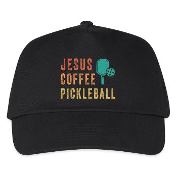 Jesus Coffee Pickleball - Kinder Basecap - Schwarz - Vorne